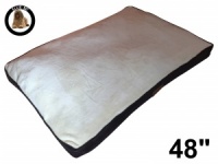 Ellie-Bo XXL Dog Bed with Brown Corduroy Sides and Beige Faux Fur Topping to fit 48 inch Dog Cage